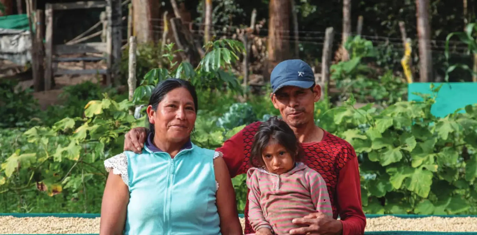 Victoria Atao et sa famille dans leur ferme de café à Incahuasi