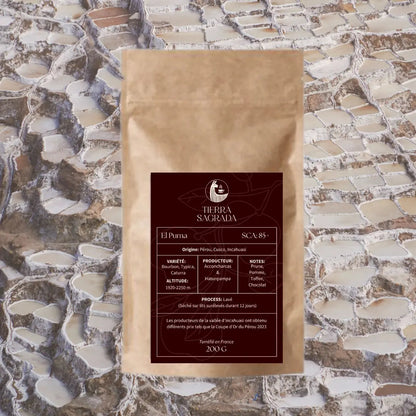 Paquet de café péruvien El Puma SCA 85 de 200 g