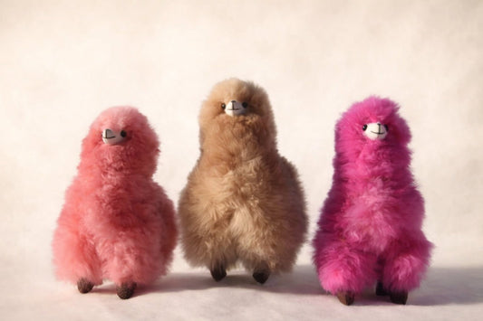 Collection de peluches alpaga faites main de 30 cm en plusieurs couleurs